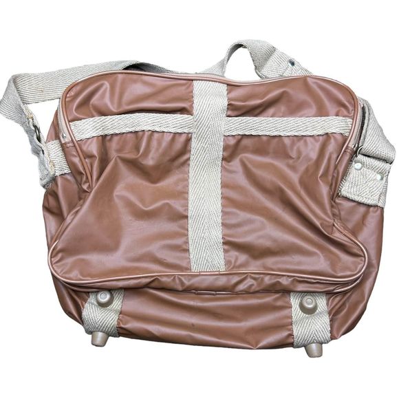 Vintage Diane Von Furstenberg DVF Brown Travel Bag with shoulder strap luggage - Picture 3 of 10